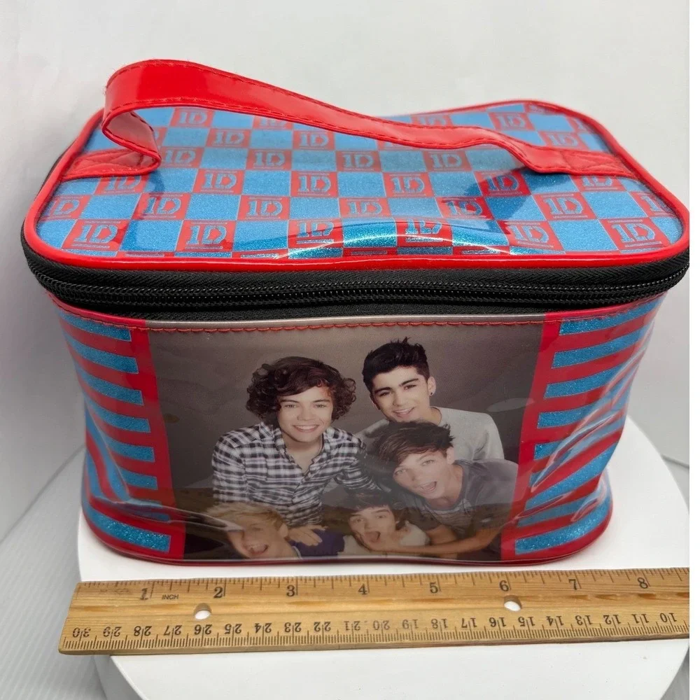 One Direction 1D Red‎ Glitter Makeup Bag Travel Case Vanity Harry Styles Rare